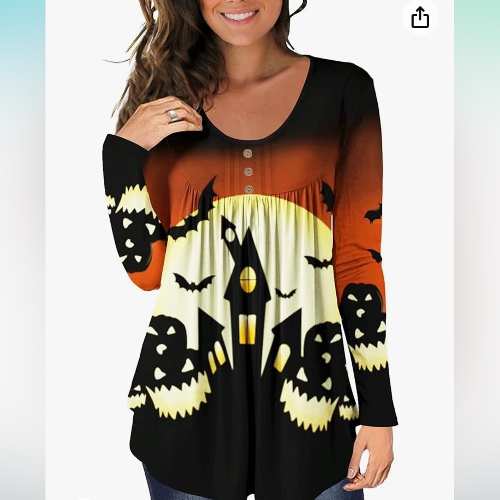 NWT Black Brown Yellow Gold shirttail hem top long sleeved tunic